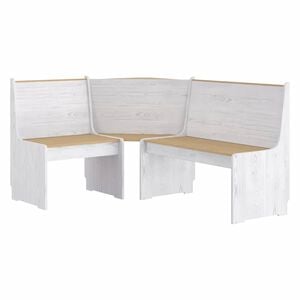 vidaXL Eckbank REINE 151 cm Honigbraun und Wei&szlig; Massivholz Kiefer