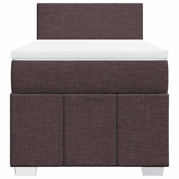 vidaXL Boxspringbett mit Matratze Dunkelbraun 90x200 cm Stoff