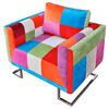 vidaXL W&uuml;rfel-Sessel mit Verchromten Beinen Patchwork-Design Stoff