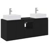 vidaXL Badezimmerschrank-Set 3 stk. Schwarz 129 x 41 x 79,5 cm