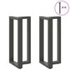 vidaXL Bartischbeine T-Form 2 Stk. Anthrazit 40x35x(90-91) cm Stahl