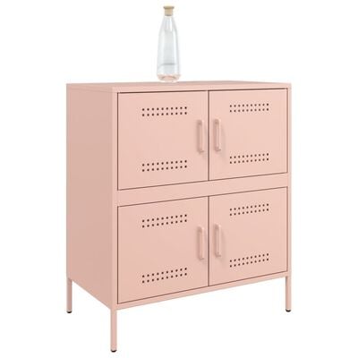 vidaXL Sideboard Rosa 68x39x79 cm Stahl