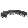 vidaXL Gartensofa-set 11 Stk. Schwarz Aluminium
