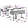 vidaXL 5-tlg. Garten-Essgruppe mit Kissen Grau Poly Rattan