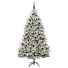 vidaXL K&uuml;nstlicher Weihnachtsbaum Gr&uuml;n und Wei&szlig; 210 cm PVC und Metall