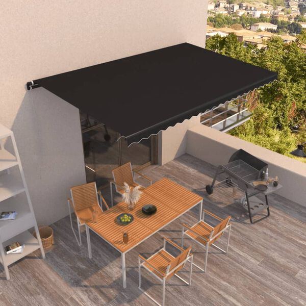 vidaXL Markise Manuell Einziehbar 500x350 cm Anthrazit