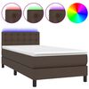 vidaXL Boxspringbett mit Matratze & LED Braun 80x200 cm Kunstleder