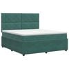 vidaXL Boxspringbett mit Matratze Dunkelgr&uuml;n 140 x 190 cm Samt