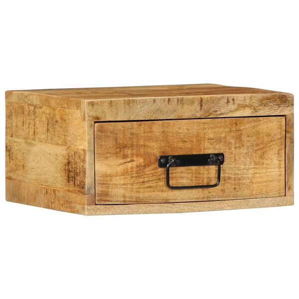 vidaXL Wand-Nachttische 2 Stk. Raues Mangoholz