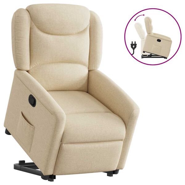 vidaXL Relaxsessel mit Aufstehhilfe Creme Stoff