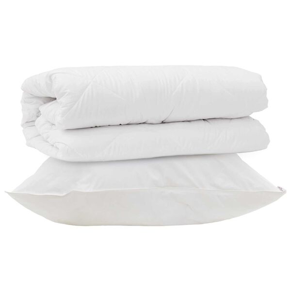vidaXL Bettdecken Set mit Kissen 2 pcs Wei&szlig; Mikrofaser