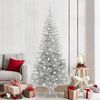 vidaXL Weihnachtsbaum mit 300 LEDs mit St&auml;nder Silber 210 cm PET