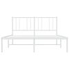 vidaXL Bettgestell mit Kopfteil Metall Wei&szlig; 150x200 cm