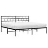vidaXL Bettgestell mit Kopfteil Metall Schwarz 183x213 cm