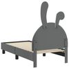 vidaXL Kinderbettgestell mit Kopfteil Hellgrau 70 x 140 cm PU