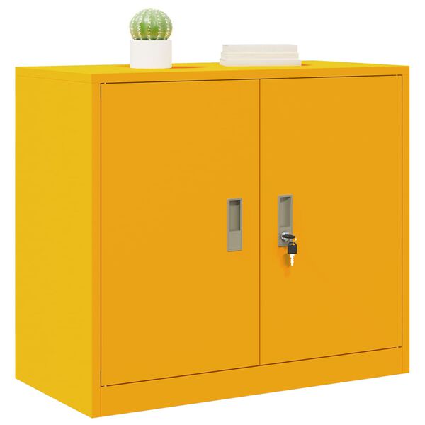 vidaXL Aufbewahrungsschrank Senfgelb 80 x 40 x 70 cm Stahl