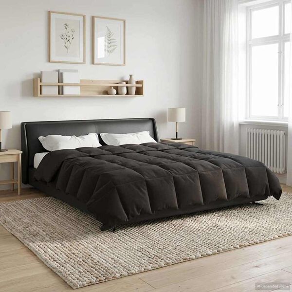 vidaXL Sommerdecke Gepolstert Anthrazit 220 x 260 cm Mikrofaser