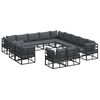 vidaXL Gartensofa-set 13 stk. Schwarz Aluminium