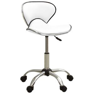 vidaXL Friseur Rollhocker Wei&szlig; Kunstleder