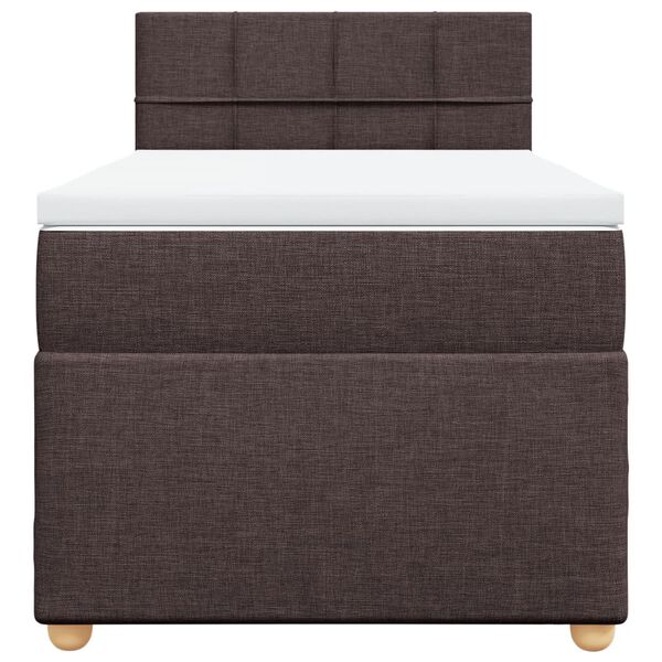 vidaXL Boxspringbett mit Matratze Dunkelbraun 90x190 cm Stoff