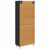vidaXL Highboard Schwarz Eichen-Optik 69,5 x 34 x 180 cm Holzwerkstoff