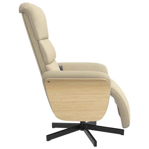 vidaXL Massagesessel mit Fu&szlig;teil Creme Stoff