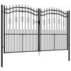 vidaXL Gartentor KAMPEN mit Speerspitze Schwarz 302 x 172 cm Stahl