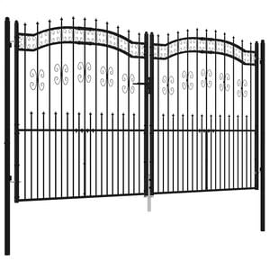 vidaXL Gartentor KAMPEN mit Speerspitze Schwarz 302 x 172 cm Stahl