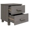 vidaXL Nachttische HAMAR 2 Stk. Hellgrau 40x35x44,5 cm Massivholz