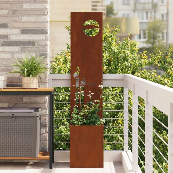 vidaXL Garten Sichtschutz-Leinwand Rostig 32 x 140 cm Wetterfeststahl