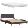 vidaXL Bett mit Matratze Dunkelbraun 120x200 cm Stoff