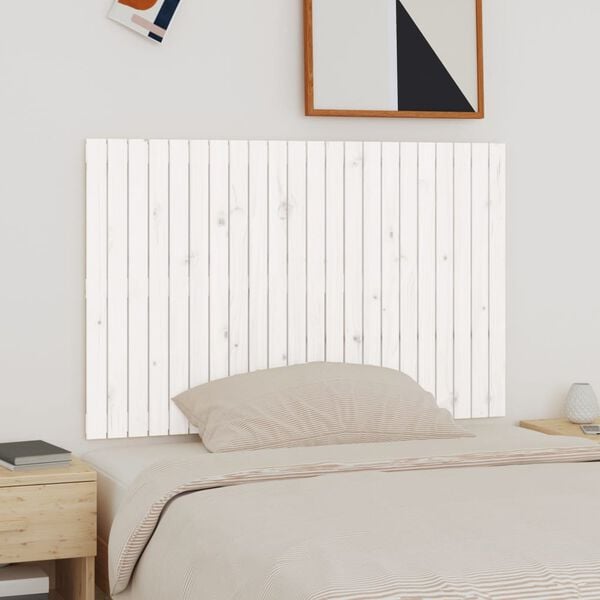 vidaXL Wand-Kopfteil Wei&szlig; 140x3x90 cm Massivholz Kiefer