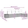 vidaXL Garten-Sofa-Set mit Kissen 5 pcs Beige und Creme Poly-Rattan