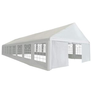 vidaXL Partyzelt Wei&szlig; 1600 x 600 x 370 cm Polyethylen und Metall