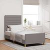vidaXL Bettgestell mit Kopfteil Taupe 90 x 190 cm Stoff
