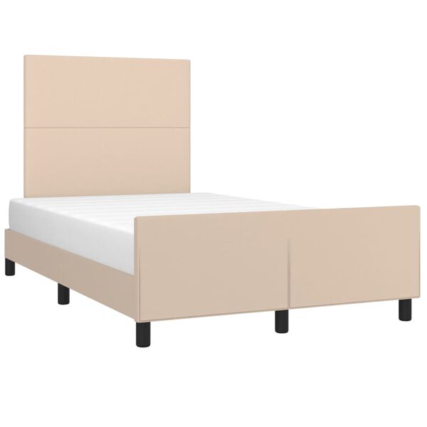 vidaXL Bettgestell ohne Matratze Cappuccino-Braun 120x190cm Kunstleder