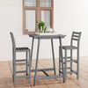 vidaXL 3-tlg. Garten-Bar-Set Grau Massivholz Akazie