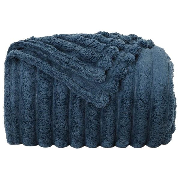 vidaXL &Uuml;berwurfdecke Marineblau 240 x 220 cm Fleece