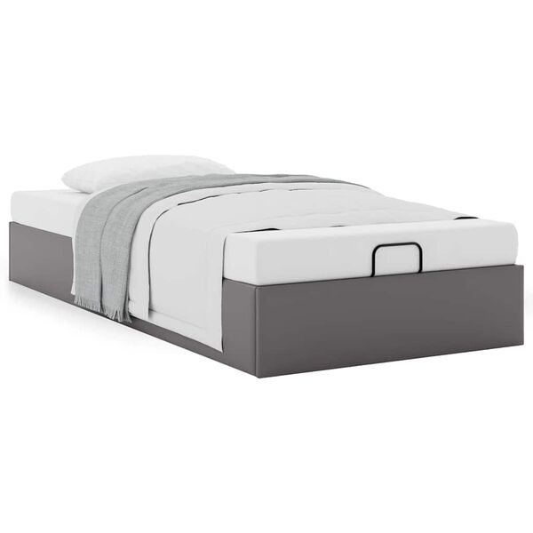vidaXL Ottoman-Bett ohne Matratze Grau 80x200 cm Kunstleder