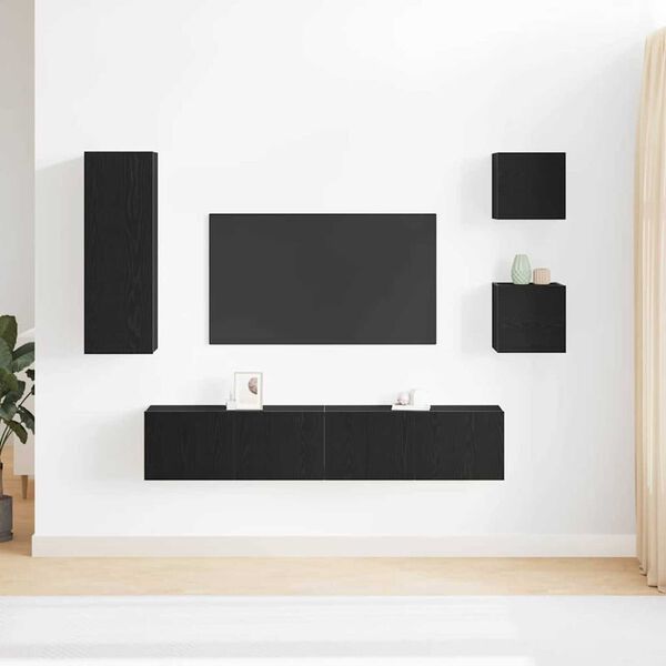 vidaXL TV-Schrankset Wandmontiert 5 pcs Altholz Holzwerkstoff