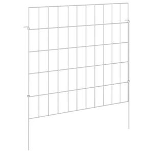 vidaXL Gartenzaun mit Pf&auml;hlen 12 stk. 55 x 50 cm Verzinkter Stahl
