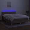 vidaXL Boxspringbett mit Matratze & LED Taupe 140x200 cm Stoff