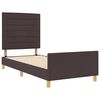 vidaXL Bettgestell mit Kopfteil Dunkelbraun 100 x 200 cm Stoff