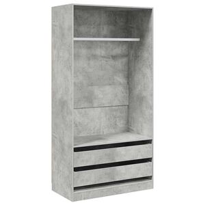 vidaXL Kleiderschrank Betongrau 100x50x200 cm Holzwerkstoff