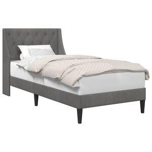 vidaXL Bettrahmen mit Kopfteil Dunkelgrau 100 x 203 cm Samt