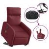vidaXL Elektrischer Massagesessel mit Aufstehhilfe Weinrot Stoff