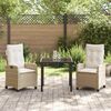 vidaXL Garten Essgruppe mit Kissen 3 pcs Beige Poly-Rattan