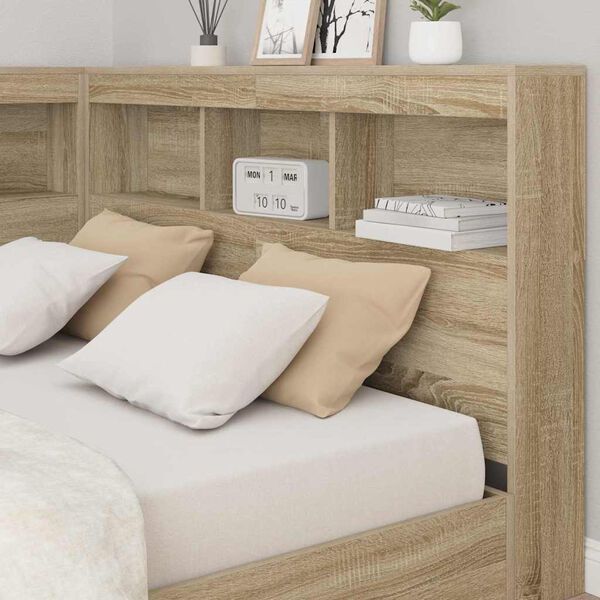 vidaXL Aufbewahrungskopfteil Sonoma-Eiche 120 cm Holzwerkstoff