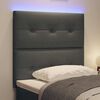 vidaXL LED Kopfteil mit LED-Lichtleisten Dunkelgrau 90 cm Polyester