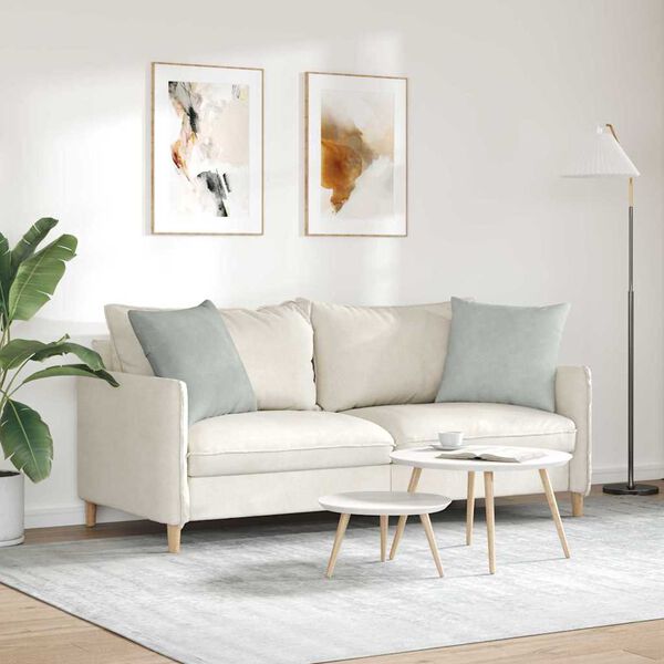 vidaXL Sofakissen 2 St&uuml;ck Hellgrau 50 x 50 cm Cordstoff